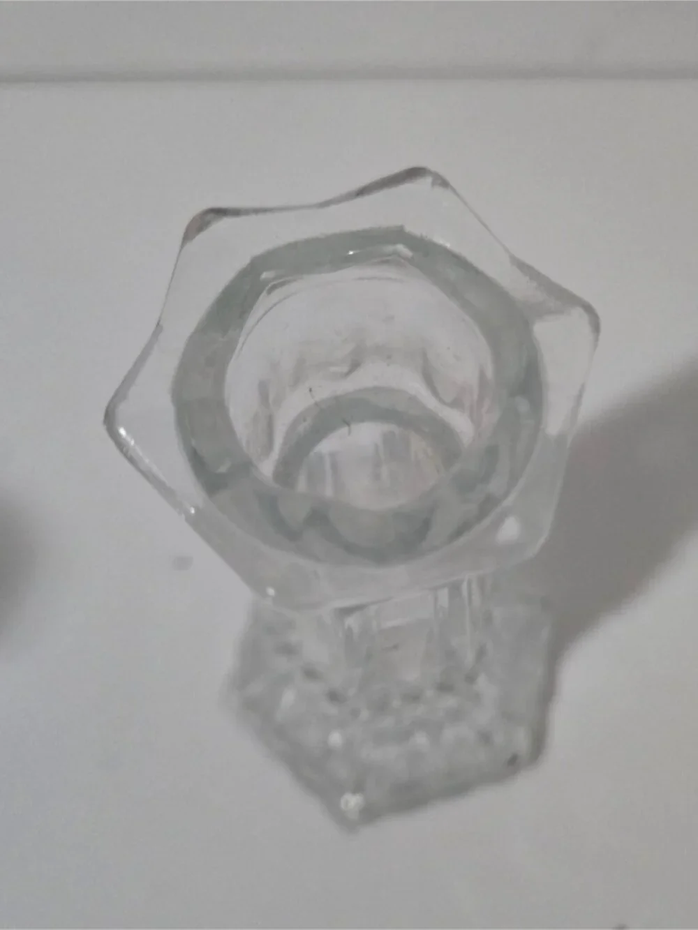 Set of 3 Vintage Pressed Glass Candle Holders – Clear Glass Mixed Designs